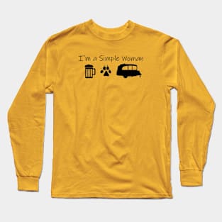 Airstream Basecamp "I'm a Simple Woman" - Beer, Dogs & Basecamp Long Sleeve T-Shirt